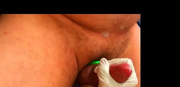  My wife Pia Inserting an Urethra Chain into my bladder Part02